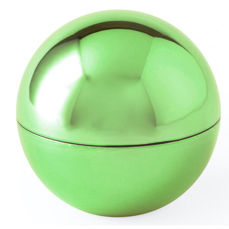 Balsamo per labbra a forma di sfera con scatola personalizzata e adesivo