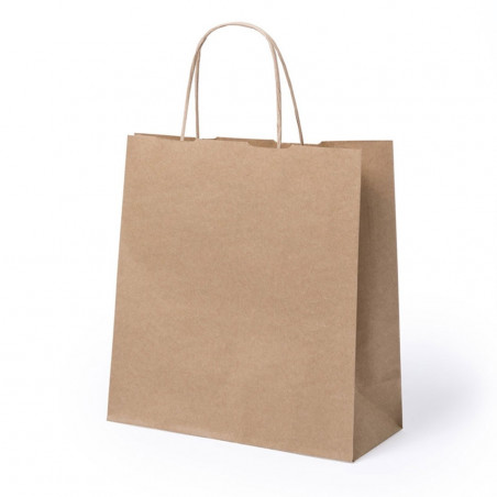 Borsa da toilette in juta in sacchetto kraft con adesivo personalizzato