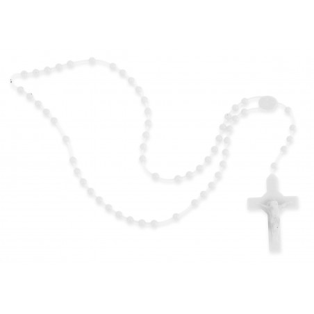 Figura di bambino a clip per comunione con rosario e bigliettino personalizzabile in sacchetto regalo