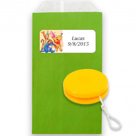 yoyo sacchetto kraft adesivo personalizzato per dettagli compleanno