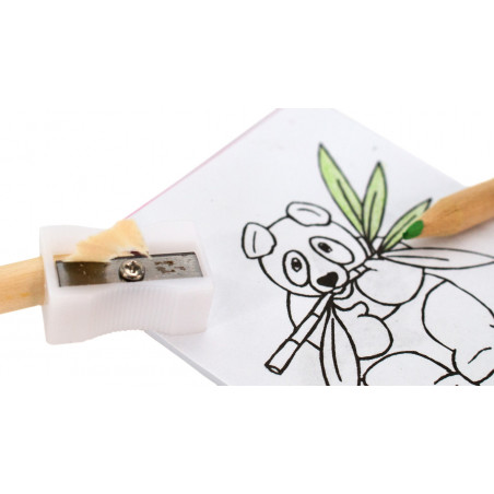 Set di disegno e bracciale presentato in una borsa blu per la comunione di un bambino