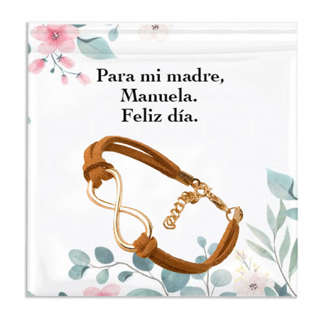 Bracciale infinito con biglietto per la festa della mamma