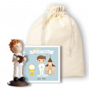 Figura bambino comunione in sacchetto regalo con biglietto personalizzabile