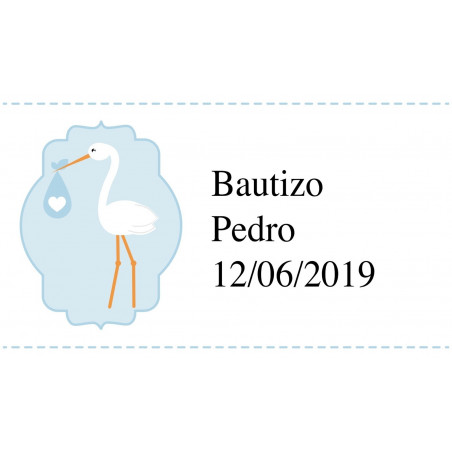 Mini mazzo di carte spagnole con adesivo per il battesimo di un bambino