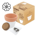 Vaso in terracotta con semi e braccialetto in pietra vulcanica in regalo