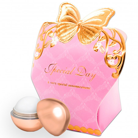 Lucidalabbra con fattore di protezione in scatola decorativa rosa