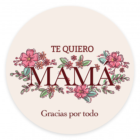 Adesivo rotondo da 5 cm per la festa della mamma
