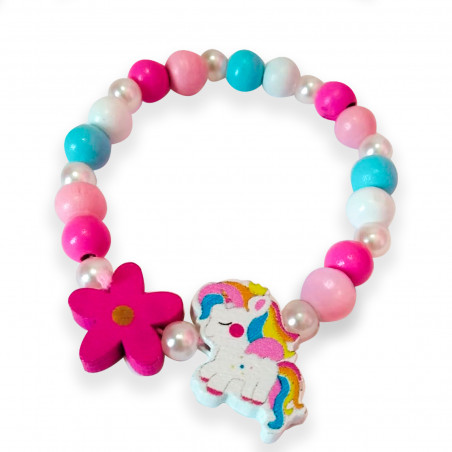 Bracciale unicorno per bambina con perline colorate