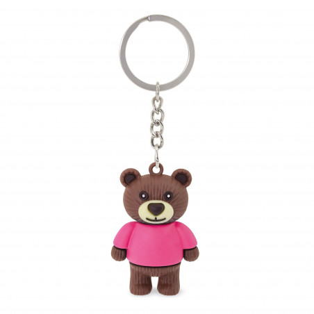 Portachiavi in sacchetto di stoffa con adesivo personalizzabile per battesimo per bambina