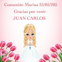 Braccialetto croce in busta kraft con adesivo personalizzato comunione bambina