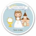 Gioco di puzzle del formaggio con adesivo personalizzabile per la comunione delle bambine