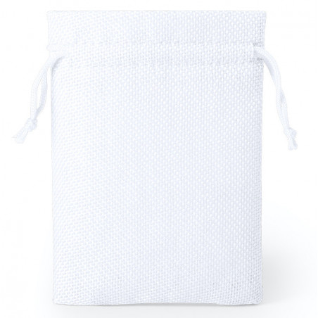 Bracciale e portachiavi unicorno in sacchetto di tessuto bianco con adesivo personalizzato