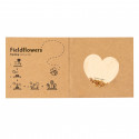 Cuore di semi di fiori di campo con adesivo personalizzato