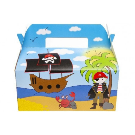 Set pirata con portachiavi quaderno e lecca lecca in scatola per i dettagli dei bambini