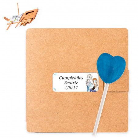 Set da colorare con lecca-lecca e adesivo personalizzato