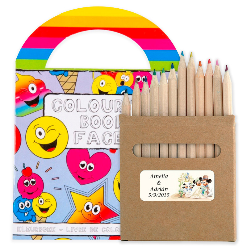 Set di Matite e Pastelli Colorati con Logo Personalizzato - da 10 pz