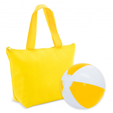 Borsa termica e pallone da spiaggia per dettagli