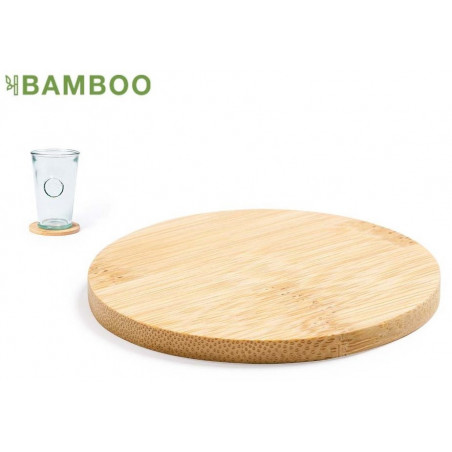 Sottobicchiere in bamboo in scatola regalo e adesivi decorativi