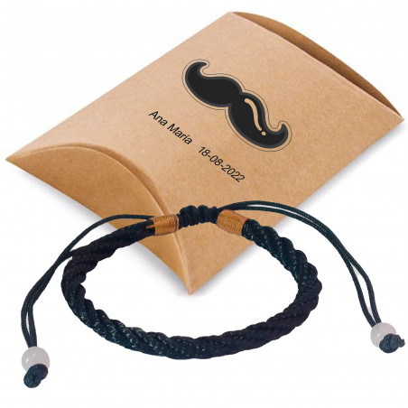 Bracciale in corda intrecciata per uomo in scatola regalo personalizzata