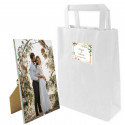 Cornice portafoto senza cornice per regali per gli ospiti in una borsa regalo e adesivo personalizzato