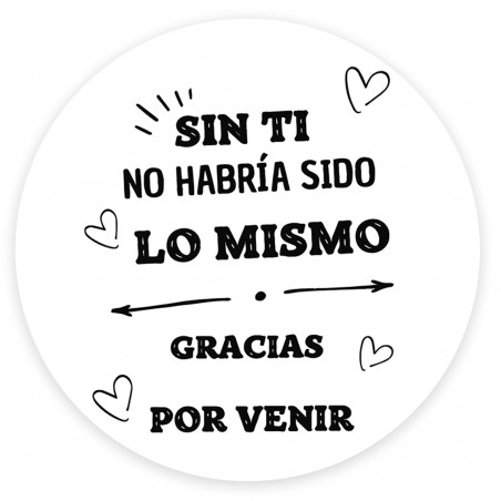 Adesivo 2 cm con frase di ringraziamento