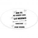 Adesivo ovale con frase di ringraziamento