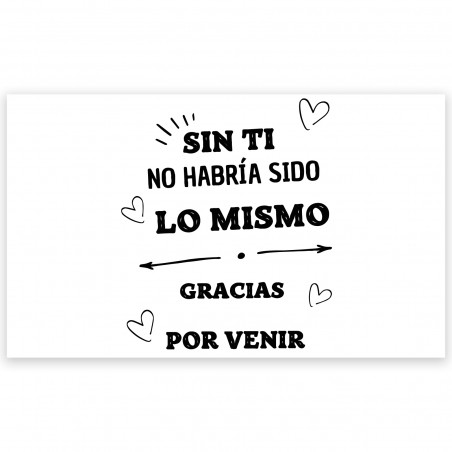 Adesivo 5 x 3 cm con frase di ringraziamento