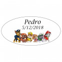 Borsa di caramelle della pattuglia canina con set da colorare con adesivo personalizzato