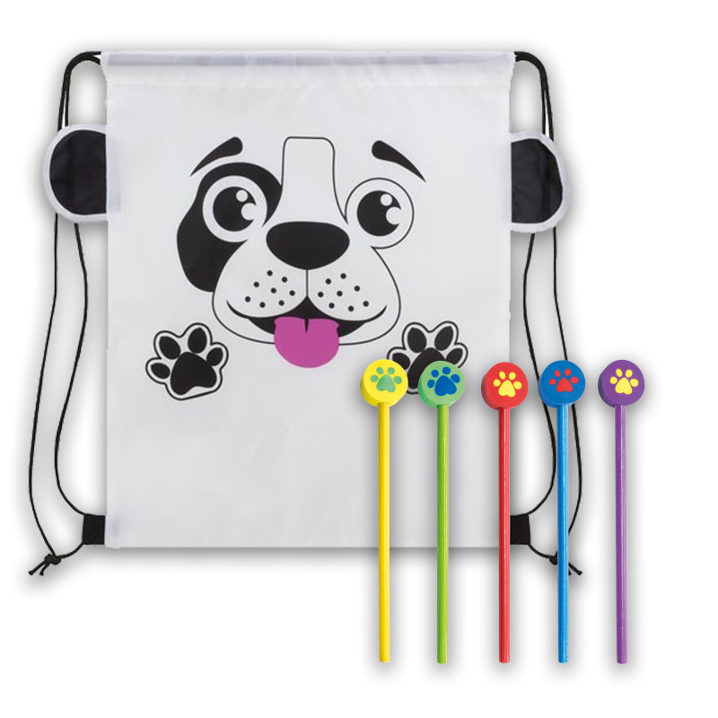 Zaino A Forma Di Cane Con Matite
