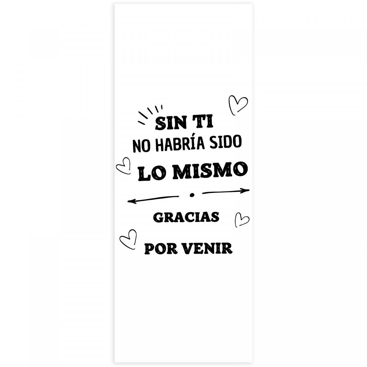 Adesivo 13 x 5 con frase di ringraziamento