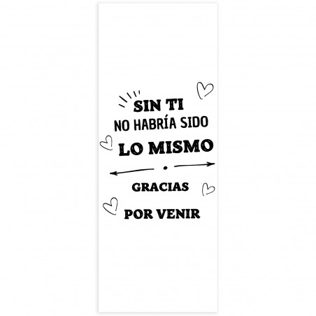 Adesivo 13 x 5 con frase di ringraziamento
