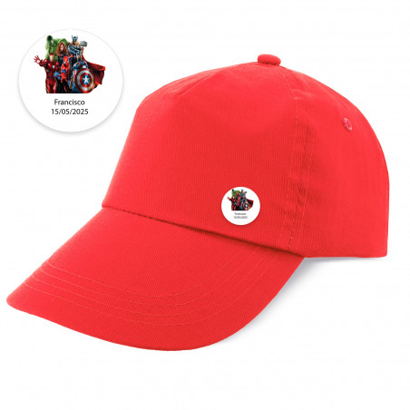 Cappellino 100% cotone con badge personalizzato