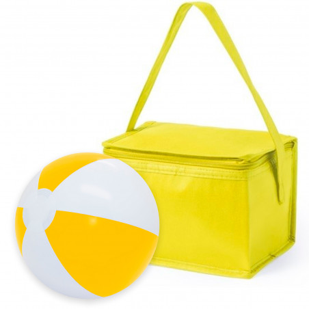 Borsa frigo portatile e pallone da spiaggia