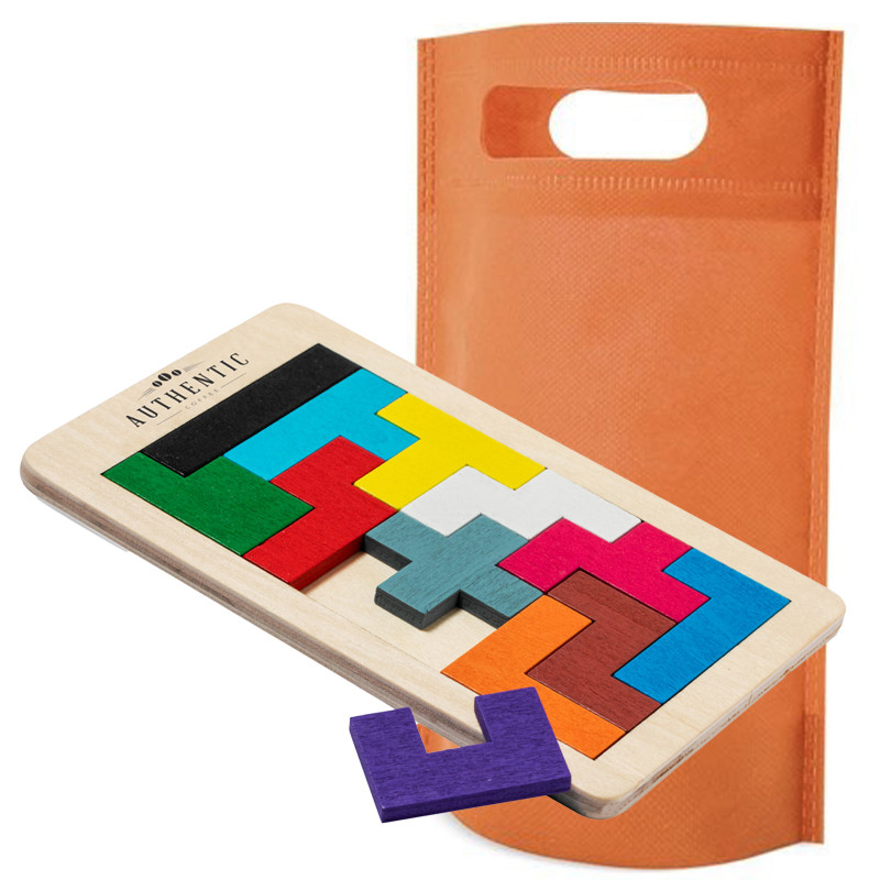 Puzzle tetris per bambini in legno con sacchetto regalo