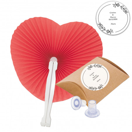 Ventaglio a forma di cuore con protezione per il tallone in scatola personalizzata