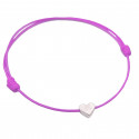 Bracciale cuore rosa con filo su carta personalizzata