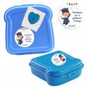 Lunch box sandwich con lecca-lecca a forma di cuore e adesivo di laurea personalizzato per ragazzo