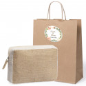 Borsa da spiaggia da donna in sacchetto kraft con adesivo personalizzato