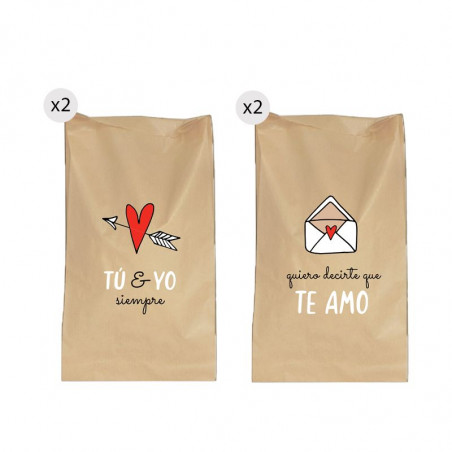 Buste con messaggi d'amore in confezione da 4 unità 20 x 30 cm