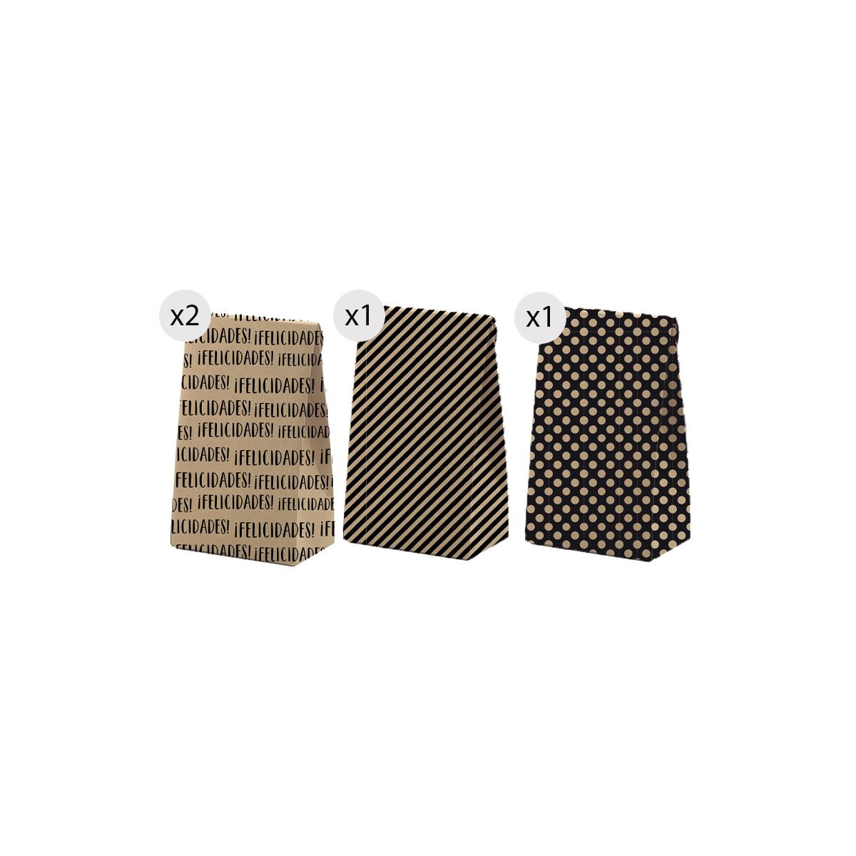 Set di 4 borse kraft eleganti
