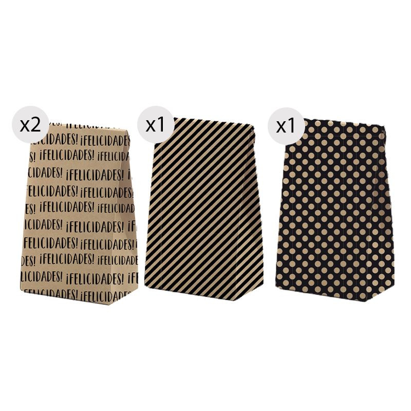 Set di 4 borse kraft eleganti