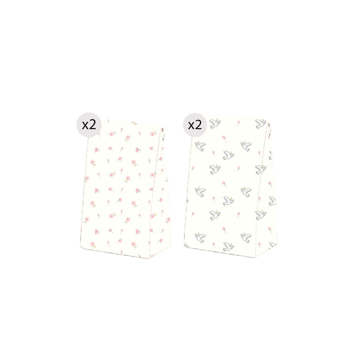 Set di 4 sacchetti per comunione bambina taglia M