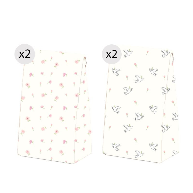 Set di 4 sacchetti per comunione bambina taglia M