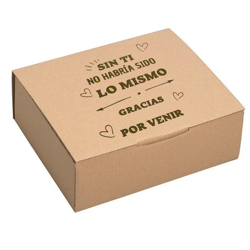 Scatola con frase di ringraziamento