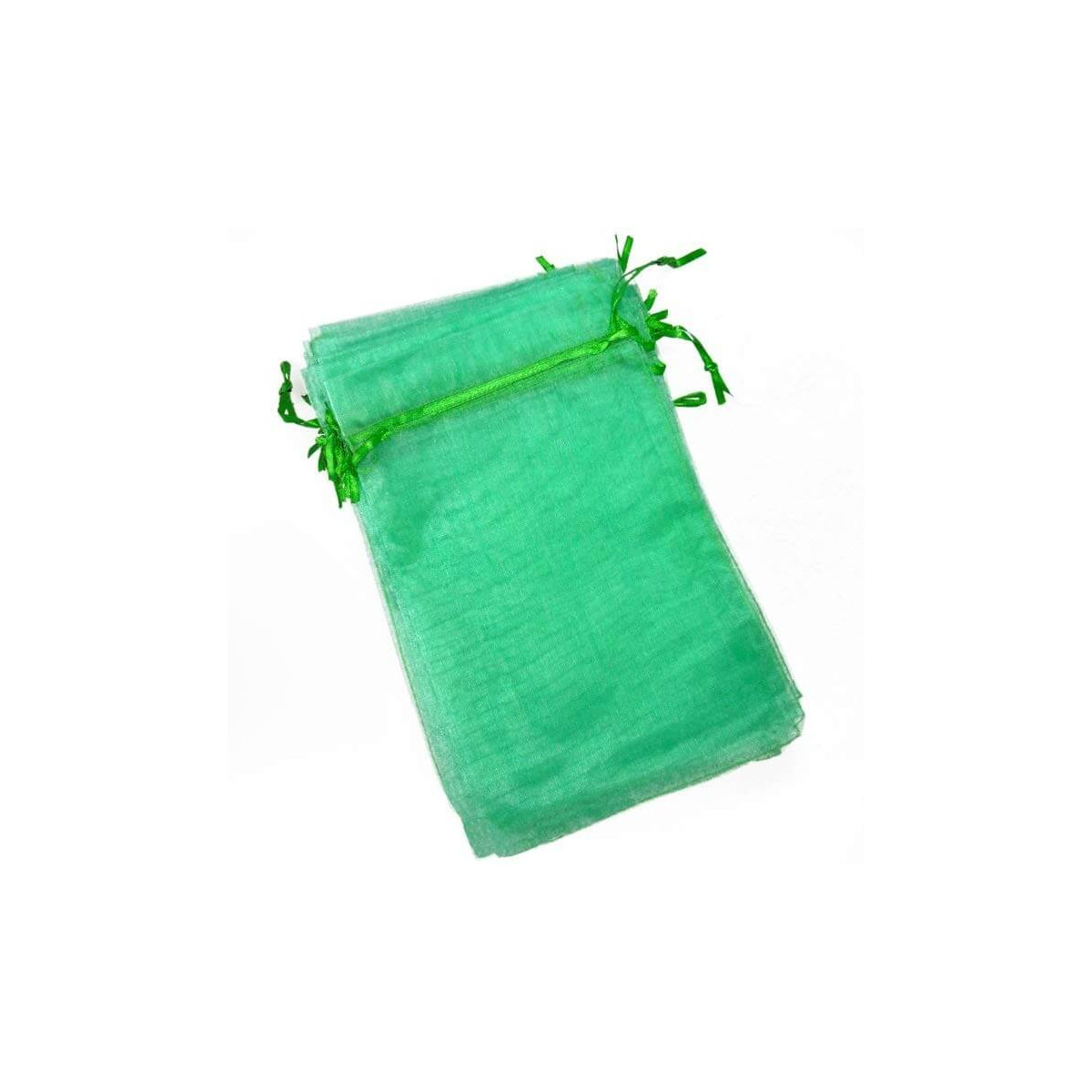 Borse economiche in organza verde chiaro 13x17