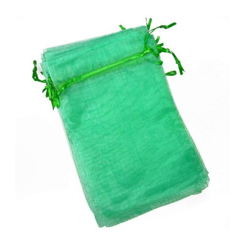 Borse economiche in organza verde chiaro 13x17