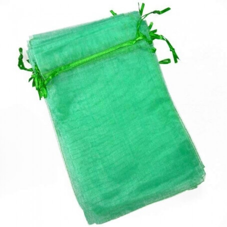 Borse economiche in organza verde chiaro 13x17
