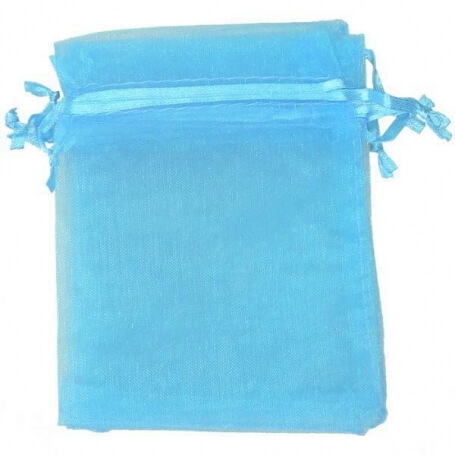 Borsette in organza turchese 10 x 13