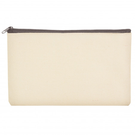 Necessaire in cotone di colore naturale con zip di colori a scelta