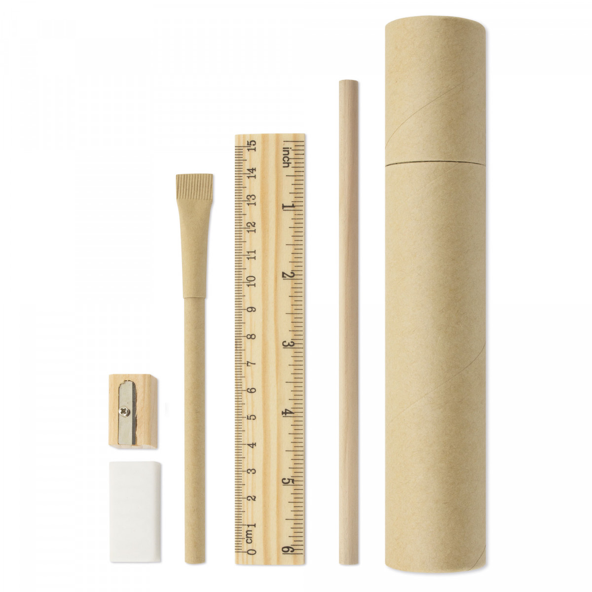 Set da scrittura ecologico in cartone e legno, materiale scolastico e per ufficio